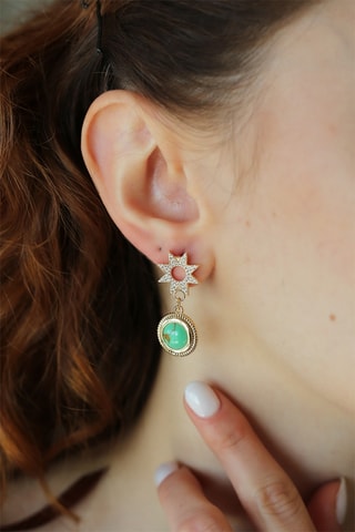 Oorbellen - Zirkonia’s & Turkoois