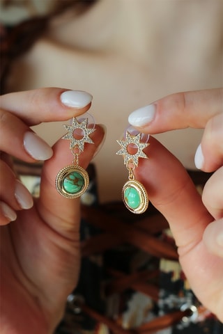 Oorbellen - Zirkonia’s & Turkoois