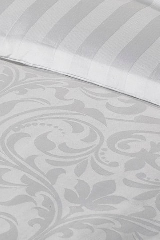 2 taies de traversin en satin de coton 79 fils/cm² Jacquard Baroque - Blanc