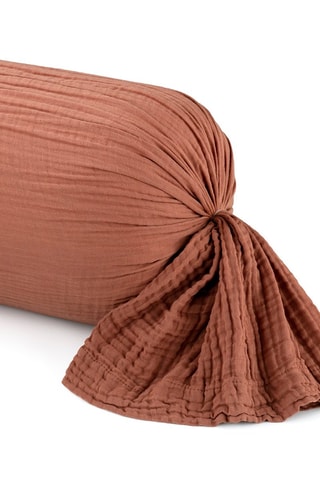 Taie de traversin en gaze de coton 85 fils/cm² - Terracotta