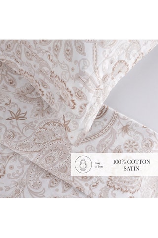 Taie de traversin en satin de coton 80 fils/cm²  Indienne - Taupe