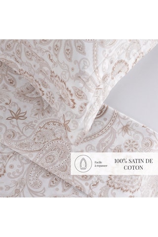 Taie de traversin en satin de coton 80 fils/cm²  Indienne - Taupe