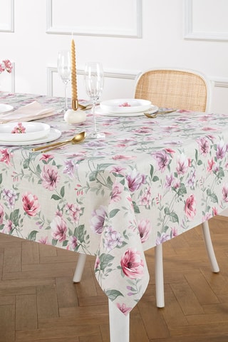 Nappe enduite anti-tâche Eclosion de fleurs - Gris