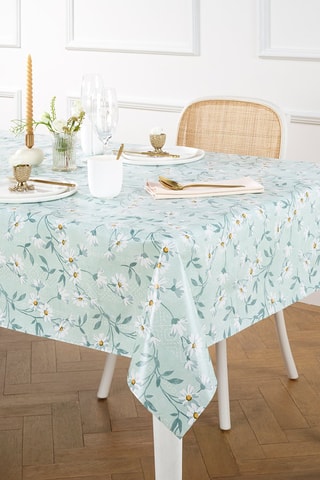 Nappe anti-tâche Innocence florale - Bleu et blanc