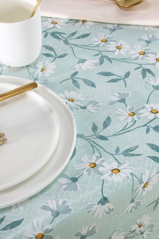 Nappe anti-tâche Innocence florale - Bleu et blanc