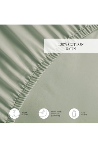 Drap-housse en satin de coton 80 fils/cm² Uni - Vert clair