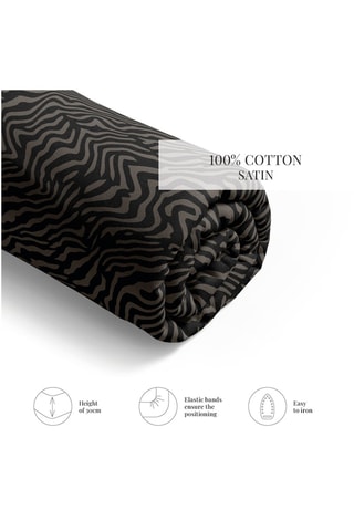 Drap-housse en satin de coton 80 fils/cm² Cebra - Marron