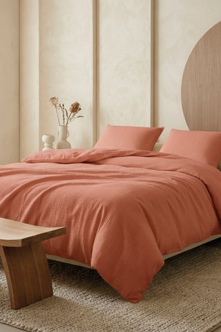 2 taies d'oreiller en gaze de coton 85 fils/cm² - Terracotta