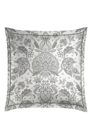 2 taies d'oreiller en satin de coton 80 fils/cm²  Fleur de prestige - Beige