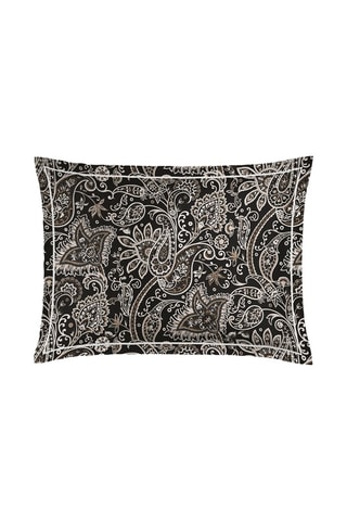 2 taies d'oreiller en satin de coton 80 fils/cm² Indienne - Noir et blanc