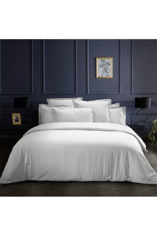 2 taies d'oreiller en satin de coton 79 fils/cm² Dobby - Blanc