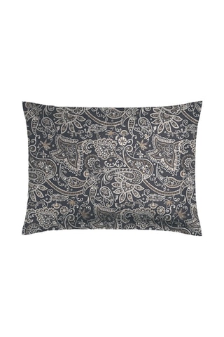 2 taies d'oreiller en satin de coton 79 fils/cm² Indienne - Gris et taupe