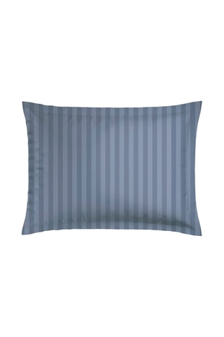 2 taies d'oreiller en satin de coton 79 fils/cm² Dobby - Bleu