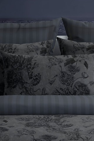 2 taies d'oreiller en satin de coton 79 fils/cm² Jardin Botanique - Gris foncé