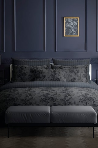 2 taies d'oreiller en satin de coton 79 fils/cm² Jardin Botanique - Gris foncé