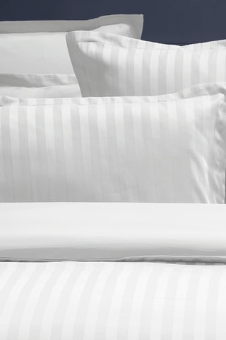 2 taies d'oreiller en satin de coton 79 fils/cm² Dobby - Blanc