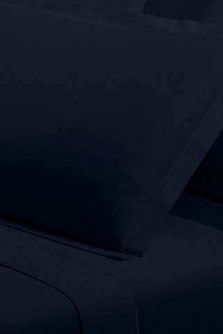 2 taies d'oreiller en satin de coton 80 fils/cm² Uni - Bleu nuit