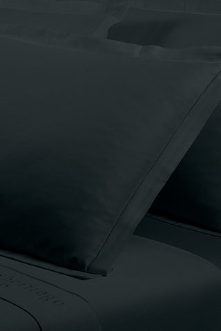 2 taies d'oreiller en satin de coton 80 fils/cm² Uni - Anthracite