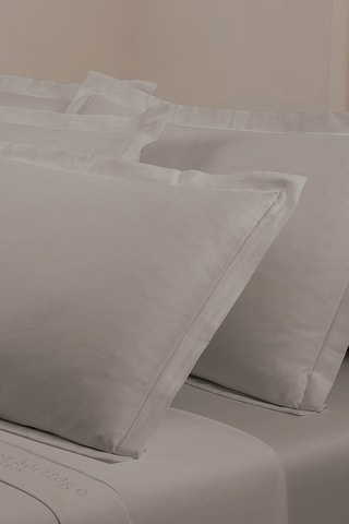 2 taies d'oreiller en satin de coton 80 fils/cm² Uni - Taupe