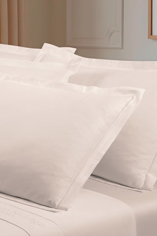 2 taies d'oreiller en satin de coton 80 fils/cm² Uni - Beige