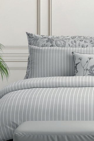 2 taies d'oreiller en satin de coton 80 fils/cm² Louisa - Gris