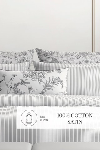 2 taies d'oreiller en satin de coton 80 fils/cm² Louisa - Gris