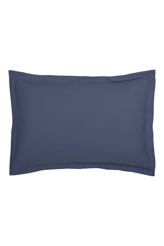 2 taies d'oreiller en satin de coton 80 fils/cm² Uni - Bleu foncé