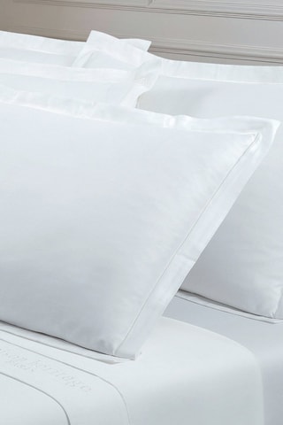 2 taies d'oreiller en satin de coton 80 fils/cm² Uni - Blanc