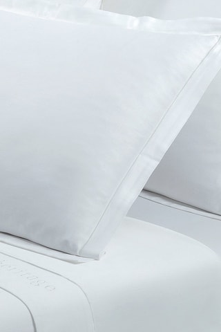 2 taies d'oreiller en satin de coton 80 fils/cm² Uni - Blanc