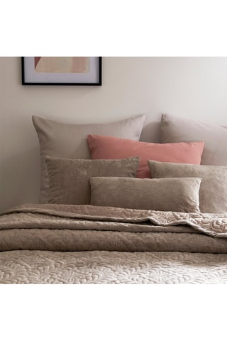 Housse de coussin en velours côtelé Courduroy - Taupe - 30 x 50 cm