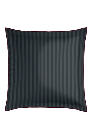 2 taies d'oreiller en satin de coton  80 fils/cm² Toile damassée - Noir