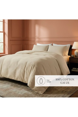 Parure de couette en gaze de coton 85 fils/cm² - Taupe