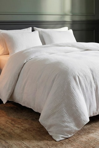 Parure de couette en gaze de coton 85 fils/cm² - Blanc