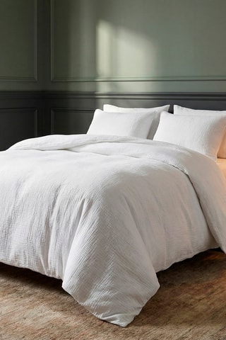 Parure de couette en gaze de coton 85 fils/cm² - Blanc