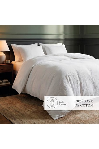 Parure de couette en gaze de coton 85 fils/cm² - Blanc