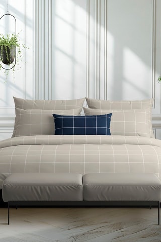 Parure de couette en satin de coton 80 fils/cm² Amélia - Taupe