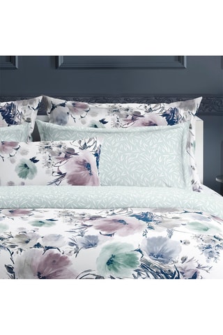 Parure de couette en satin de coton 79 fils/cm² Erodium - Blanc