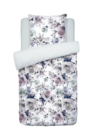 Parure de couette en satin de coton 79 fils/cm² Erodium - Blanc