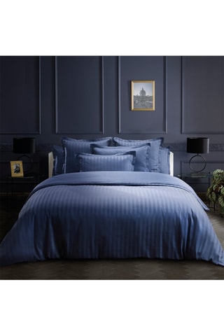 Parure de couette en satin de coton 79 fils/cm² Dobby - Bleu