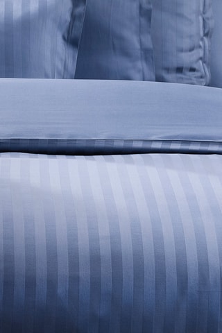 Parure de couette en satin de coton 79 fils/cm² Dobby - Bleu