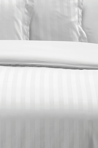 Parure de couette en satin de coton 79 fils/cm² Dobby - Blanc