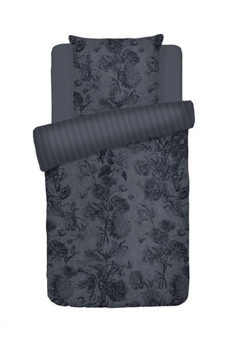 Parure de couette en satin de coton 79 fils/cm² Jardin botanique - Noir