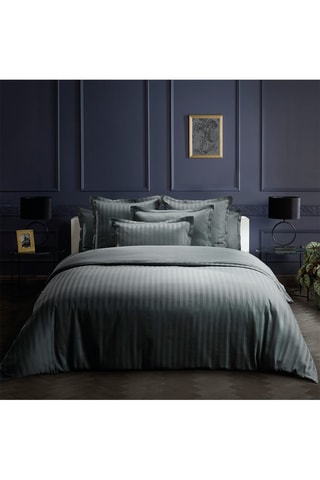 Parure de couette en satin de coton 79 fils/cm² Dobby - Gris foncé