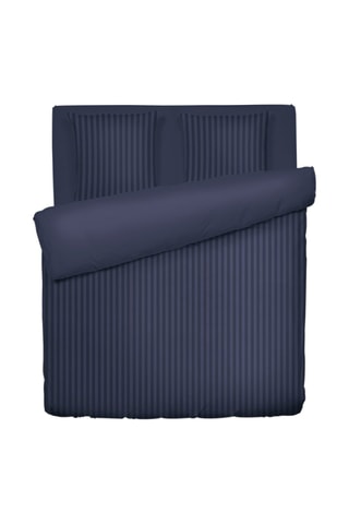 Parure de couette en satin de coton 80 fils/cm² Jacquard - Bleu foncé