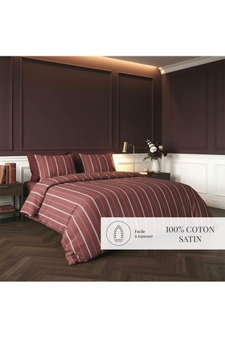 Parure de couette en satin de coton 80 fils/cm²  Lioré - Bordeaux