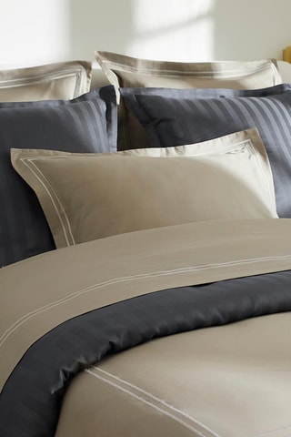 Parure de couette en satin de coton 80 fils /cm² Paris - Taupe