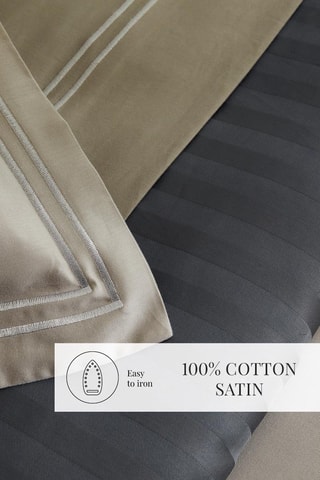 Parure de couette en satin de coton 80 fils /cm² Paris - Taupe