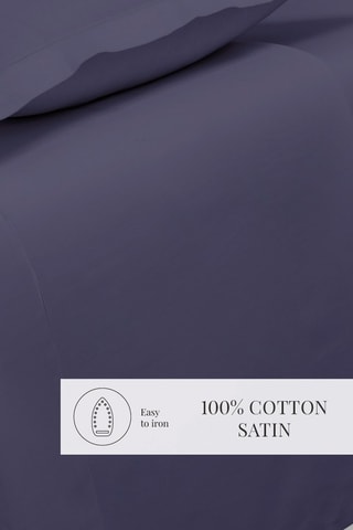 Drap plat en satin de coton 80 fils/cm² Uni - Bleu marine