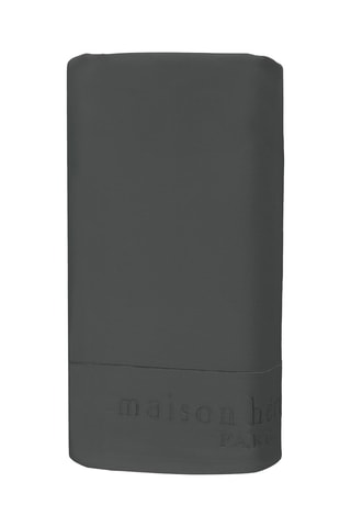 Drap plat en satin de coton 80 fils/cm² Uni - Gris foncé