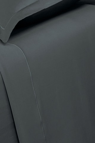 Drap plat en satin de coton 80 fils/cm² Uni - Gris foncé